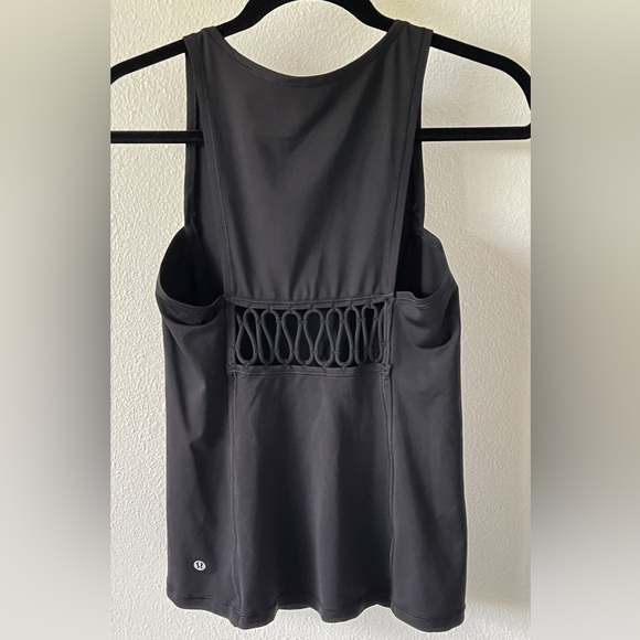 Lululemon Athletica Sweaty Or Not Tank Top Black Cutout Size 4 - Picture 3 of 6